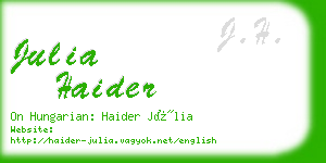 julia haider business card